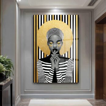 Asil Kadın Altın Işıltılı Modern Sanat Cam Tablo - Glazella Asil Kadın Altın Işıltılı Modern Sanat Cam Tablo - Glazella