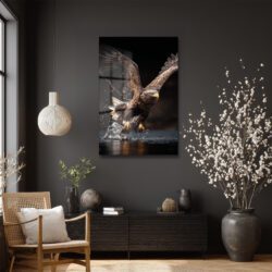 Av Anı Kartal Temalı Cam Tablo Duvar Dekoru Av Anı Kartal Temalı Cam Tablo