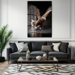 Av Anı Kartal Temalı Cam Tablo Duvar Dekoru Av Anı Kartal Temalı Cam Tablo