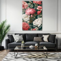 Romantik Çiçek Bahçesi Cam Tablo - Canlı Renklerle Duvar Sanatı Duvar Dekoru Romantik Çiçek Bahçesi Cam Tablo - Canlı Renklerle Duvar Sanatı