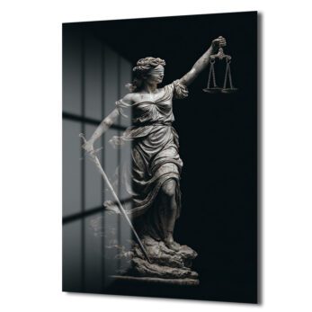 Adalet Tanrıçası Themis Heykeli Modern Cam Tablo - Glazella