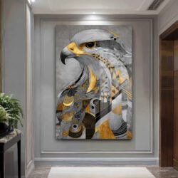 Asil Kartal Geometrik Sanat Cam Tablo | Modern Ev Dekorasyonu