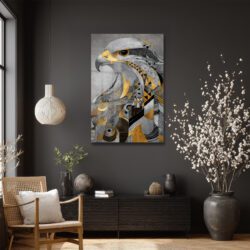 Asil Kartal Geometrik Sanat Cam Tablo | Modern Ev Dekorasyonu