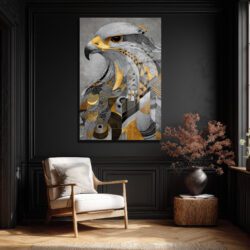 Asil Kartal Geometrik Sanat Cam Tablo | Modern Ev Dekorasyonu