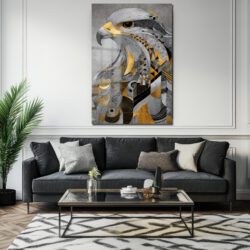 Asil Kartal Geometrik Sanat Cam Tablo | Modern Ev Dekorasyonu