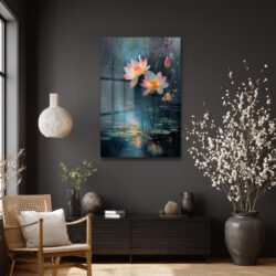 Büyüleyici Lotus Çiçekleri Cam Tablo | Dinginlik ve Zarafet Duvar Dekoru Büyüleyici Lotus Çiçekleri Cam Tablo | Dinginlik ve Zarafet