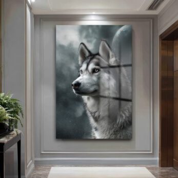 Gizemli Husky Bakışı Cam Tablo - Kurt Sanatı - Glazella Gizemli Husky Bakışı Cam Tablo - Kurt Sanatı - Glazella