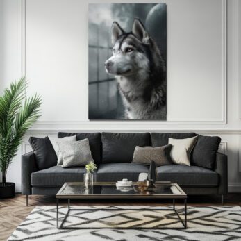 Gizemli Husky Bakışı Cam Tablo - Kurt Sanatı - Glazella Gizemli Husky Bakışı Cam Tablo - Kurt Sanatı - Glazella