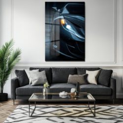 Dinamik Spor Araba Far Detaylı Modern Cam Tablo Duvar Dekoru Dinamik Spor Araba Far Detaylı Modern Cam Tablo