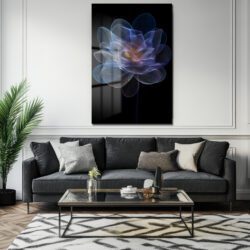 Soyut Işık Çiçeği Modern Cam Tablo Duvar Dekoru Soyut Işık Çiçeği Modern Cam Tablo