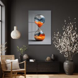 Zamanın Akışı Temalı Sanatsal Cam Tablo Duvar Dekoru Zamanın Akışı Temalı Sanatsal Cam Tablo