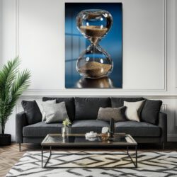 Zamanın Akışı Kum Saati Temalı Modern Cam Tablo Duvar Dekoru Zamanın Akışı Kum Saati Temalı Modern Cam Tablo