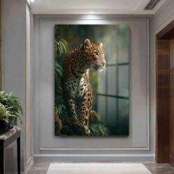 Vahşi Zarafet Leopar Cam Tablo Duvar Dekoru Vahşi Zarafet Leopar Cam Tablo