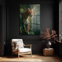 Vahşi Zarafet Leopar Cam Tablo Duvar Dekoru Vahşi Zarafet Leopar Cam Tablo