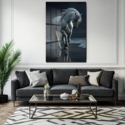 Özgür Ruhlu Beyaz At: Güç ve Zarafet Temalı Cam Tablo Duvar Dekoru Özgür Ruhlu Beyaz At: Güç ve Zarafet Temalı Cam Tablo
