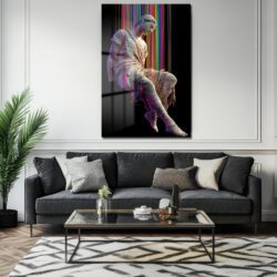 Dijital Rönesans Cam Tablo: Renkli Piksel Sanat Heykeli Duvar Dekoru Dijital Rönesans Cam Tablo: Renkli Piksel Sanat Heykeli