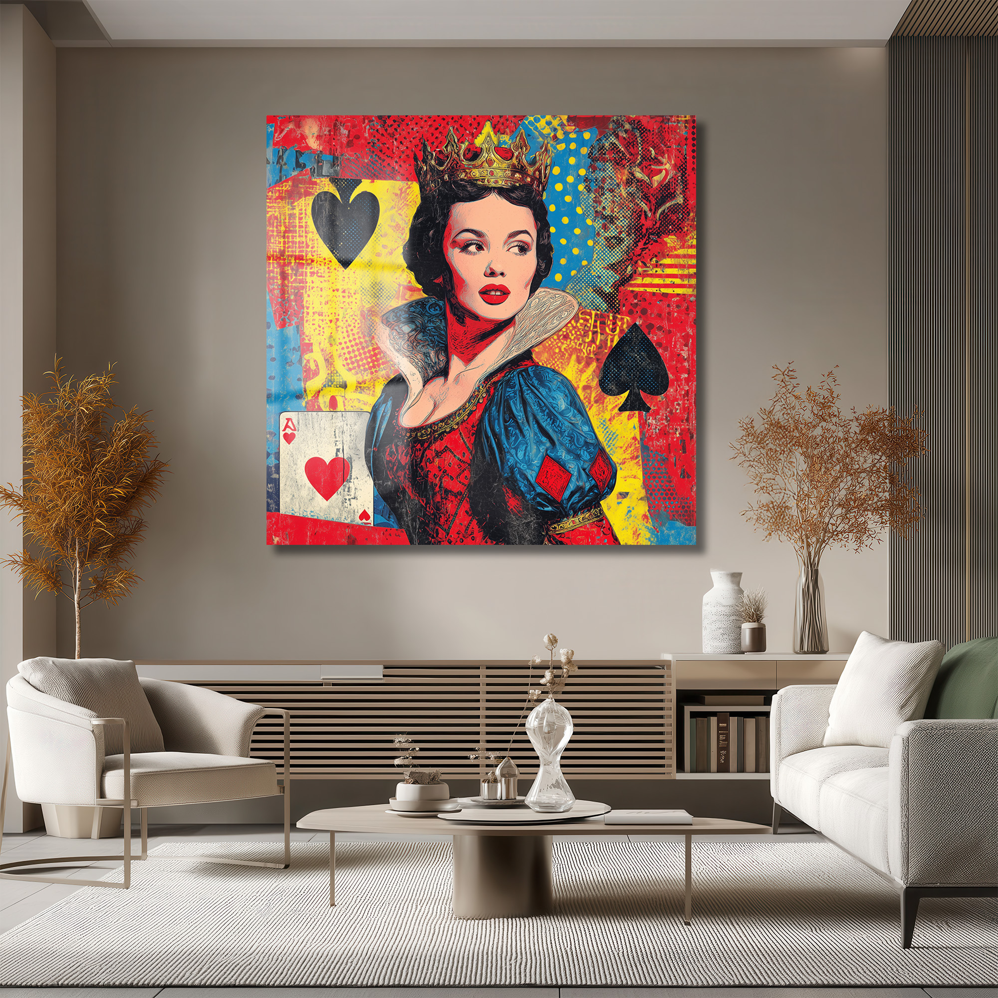 Kraliçe Pop Art Cam Tablo - Duvarlarınızı Sanatla Buluşturun - Glazella Kraliçe Pop Art Cam Tablo - Duvarlarınızı Sanatla Buluşturun - Glazella
