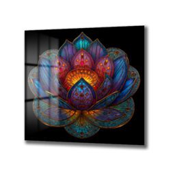 Büyüleyici Lotus Çiçeği Cam Tablo - Ruhani Dokunuşlarla Modern Sanat