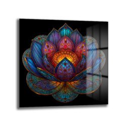 Büyüleyici Lotus Çiçeği Cam Tablo - Ruhani Dokunuşlarla Modern Sanat