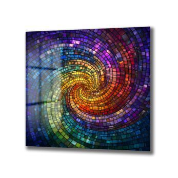 Gökkuşağı Mozaik Spiral Cam Tablo | Enerjik Renklerle Mekanlara Dinamizm - Glazella Gökkuşağı Mozaik Spiral Cam Tablo | Enerjik Renklerle Mekanlara Dinamizm - Glazella