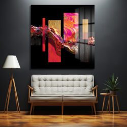 Enerjik Akışkan Sanat Cam Tablo - Modern Duvar Dekoru - Glazella