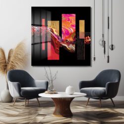 Enerjik Akışkan Sanat Cam Tablo - Modern Duvar Dekoru Duvar Dekoru Enerjik Akışkan Sanat Cam Tablo - Modern Duvar Dekoru