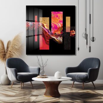 Enerjik Akışkan Sanat Cam Tablo - Modern Duvar Dekoru - Glazella Enerjik Akışkan Sanat Cam Tablo - Modern Duvar Dekoru - Glazella