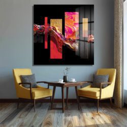 Enerjik Akışkan Sanat Cam Tablo - Modern Duvar Dekoru Duvar Dekoru Enerjik Akışkan Sanat Cam Tablo - Modern Duvar Dekoru