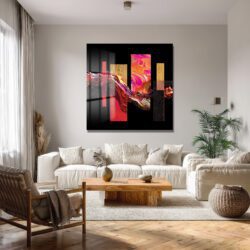Enerjik Akışkan Sanat Cam Tablo - Modern Duvar Dekoru Duvar Dekoru Enerjik Akışkan Sanat Cam Tablo - Modern Duvar Dekoru