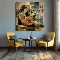 Doğanın Fısıltısı: Modern Sanat Figürlü Estetik Cam Tablo Duvar Dekoru Doğanın Fısıltısı: Modern Sanat Figürlü Estetik Cam Tablo
