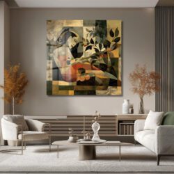 Doğanın Fısıltısı: Modern Sanat Figürlü Estetik Cam Tablo Duvar Dekoru Doğanın Fısıltısı: Modern Sanat Figürlü Estetik Cam Tablo