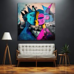 Modern Aşk Temalı Soyut Sanat Temperli Cam Tablo Duvar Dekoru Modern Aşk Temalı Soyut Sanat Temperli Cam Tablo