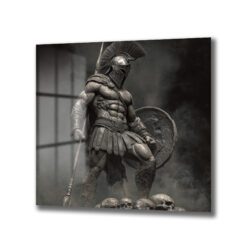 Spartalı Savaşçı Heykeli Cam Tablo - Antik Güç ve Cesaret - Glazella Spartalı Savaşçı Heykeli Cam Tablo - Antik Güç ve Cesaret - Glazella