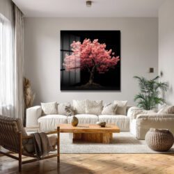 Büyüleyici Sakura Ağacı Cam Tablo - Japon Kiraz Çiçekleri Duvar Dekoru Büyüleyici Sakura Ağacı Cam Tablo - Japon Kiraz Çiçekleri