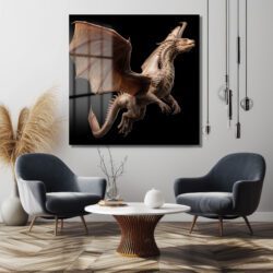 Fantastik Ejderha Yükselişi Cam Tablo Duvar Dekoru Fantastik Ejderha Yükselişi Cam Tablo
