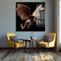 Fantastik Ejderha Yükselişi Cam Tablo Duvar Dekoru Fantastik Ejderha Yükselişi Cam Tablo