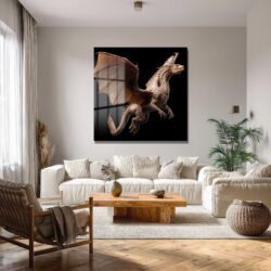 Fantastik Ejderha Yükselişi Cam Tablo Duvar Dekoru Fantastik Ejderha Yükselişi Cam Tablo
