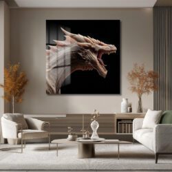 Destansı Ejderha Kükreyişi Cam Tablo - Fantastik Sanat Eseri Duvar Dekoru Destansı Ejderha Kükreyişi Cam Tablo - Fantastik Sanat Eseri