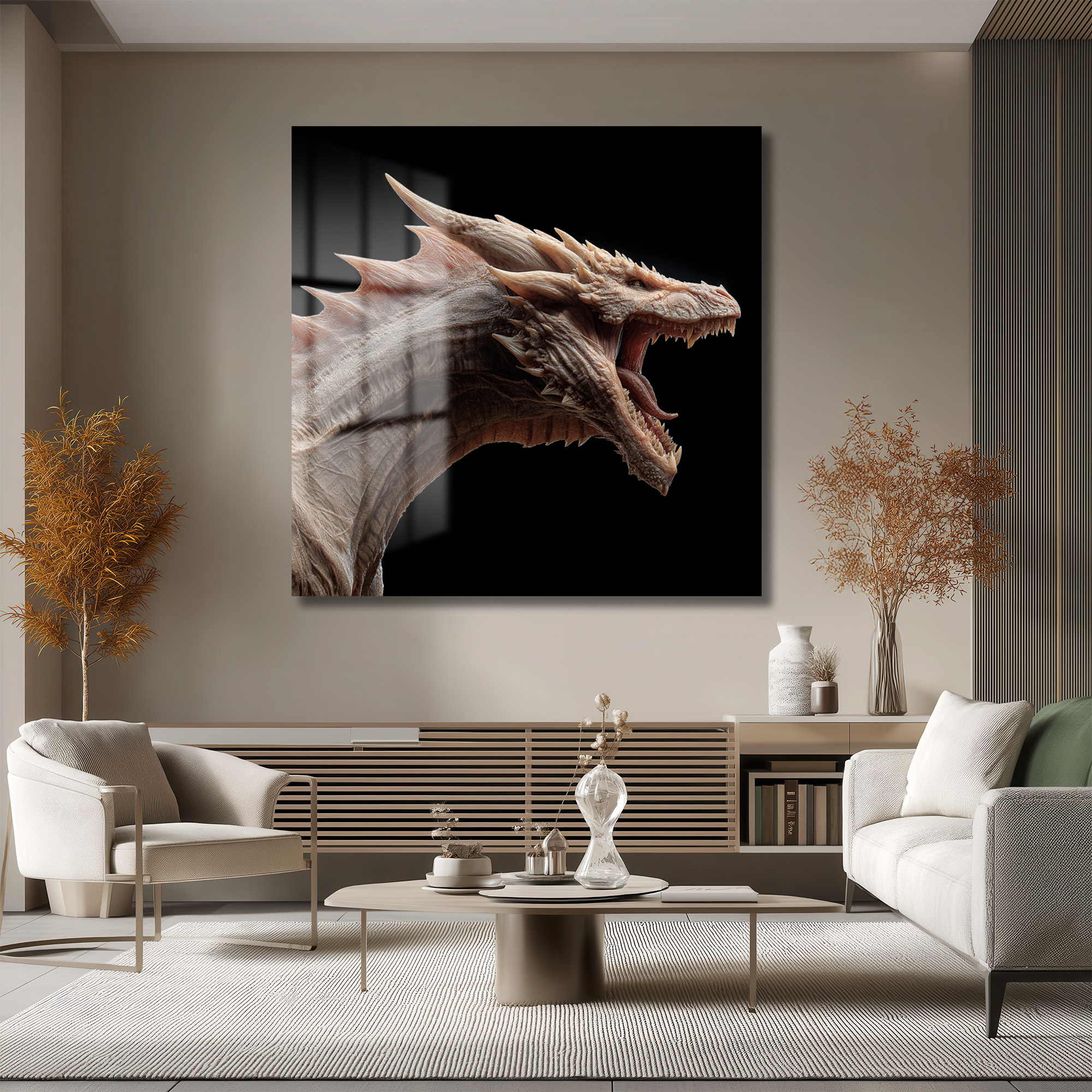 Destansı Ejderha Kükreyişi Cam Tablo - Fantastik Sanat Eseri Duvar Dekoru Destansı Ejderha Kükreyişi Cam Tablo - Fantastik Sanat Eseri