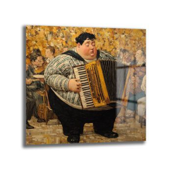 Neşeli Akordeoncu Müzik Ziyafeti Cam Tablo - Glazella Neşeli Akordeoncu Müzik Ziyafeti Cam Tablo - Glazella