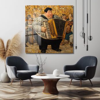 Neşeli Akordeoncu Müzik Ziyafeti Cam Tablo - Glazella Neşeli Akordeoncu Müzik Ziyafeti Cam Tablo - Glazella