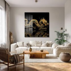 Altın Ejderha Temalı Lüks Cam Tablo - Glazella Sanat Koleksiyonu Duvar Dekoru Altın Ejderha Temalı Lüks Cam Tablo - Glazella Sanat Koleksiyonu