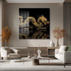 Altın Ejderha Temalı Lüks Cam Tablo - Glazella Sanat Koleksiyonu Duvar Dekoru Altın Ejderha Temalı Lüks Cam Tablo - Glazella Sanat Koleksiyonu