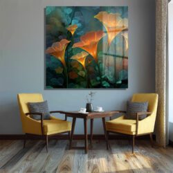 Büyülü Işıltılı Çiçekler Cam Tablo - Efsanevi Floral Sanat Duvar Dekoru Büyülü Işıltılı Çiçekler Cam Tablo - Efsanevi Floral Sanat