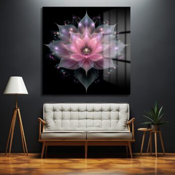 Büyüleyici Işıltılı Lotus Çiçeği Cam Tablo - Glazella Büyüleyici Işıltılı Lotus Çiçeği Cam Tablo - Glazella