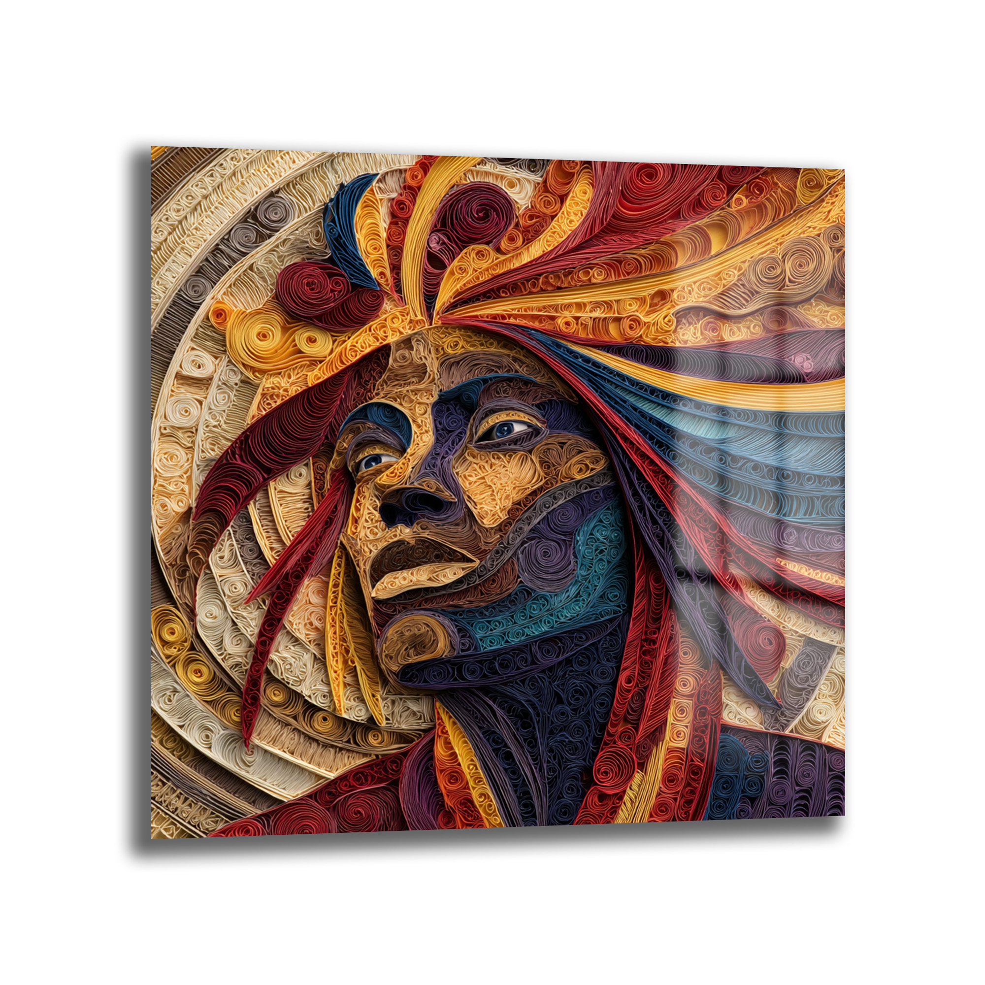 Ruhani Enerji Quilling Sanatı Cam Tablo Duvar Dekoru Ruhani Enerji Quilling Sanatı Cam Tablo