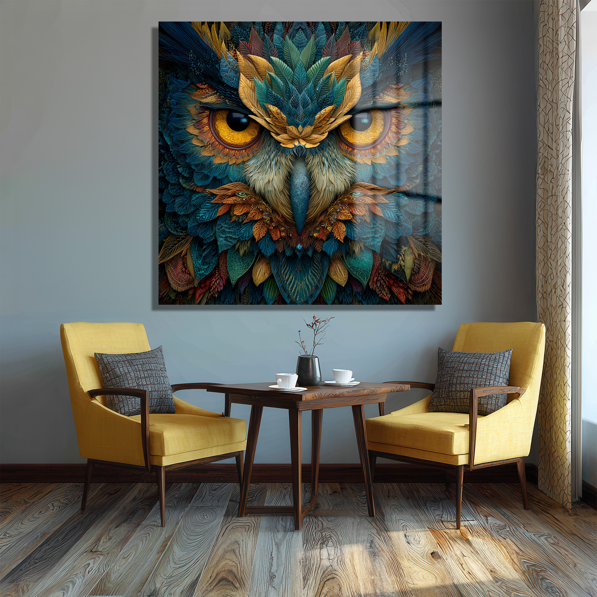 Büyüleyici Baykuş Gözleri Cam Tablo - Glazella Sanat Koleksiyonu Duvar Dekoru Büyüleyici Baykuş Gözleri Cam Tablo - Glazella Sanat Koleksiyonu