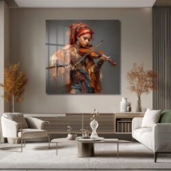 Ruhun Melodisi: Keman Çalan Kadın Temalı Sanatsal Cam Tablo Duvar Dekoru Ruhun Melodisi: Keman Çalan Kadın Temalı Sanatsal Cam Tablo