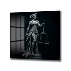 Adalet Tanrıçası Themis Heykeli: Güç ve Dengeyi Yansıtan Cam Tablo - Glazella Adalet Tanrıçası Themis Heykeli: Güç ve Dengeyi Yansıtan Cam Tablo - Glazella