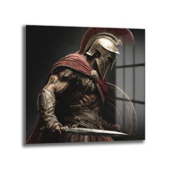 Spartan Savaşçısı Cam Tablo: Gücün ve Kararlılığın Sembolü - Glazella Spartan Savaşçısı Cam Tablo: Gücün ve Kararlılığın Sembolü - Glazella